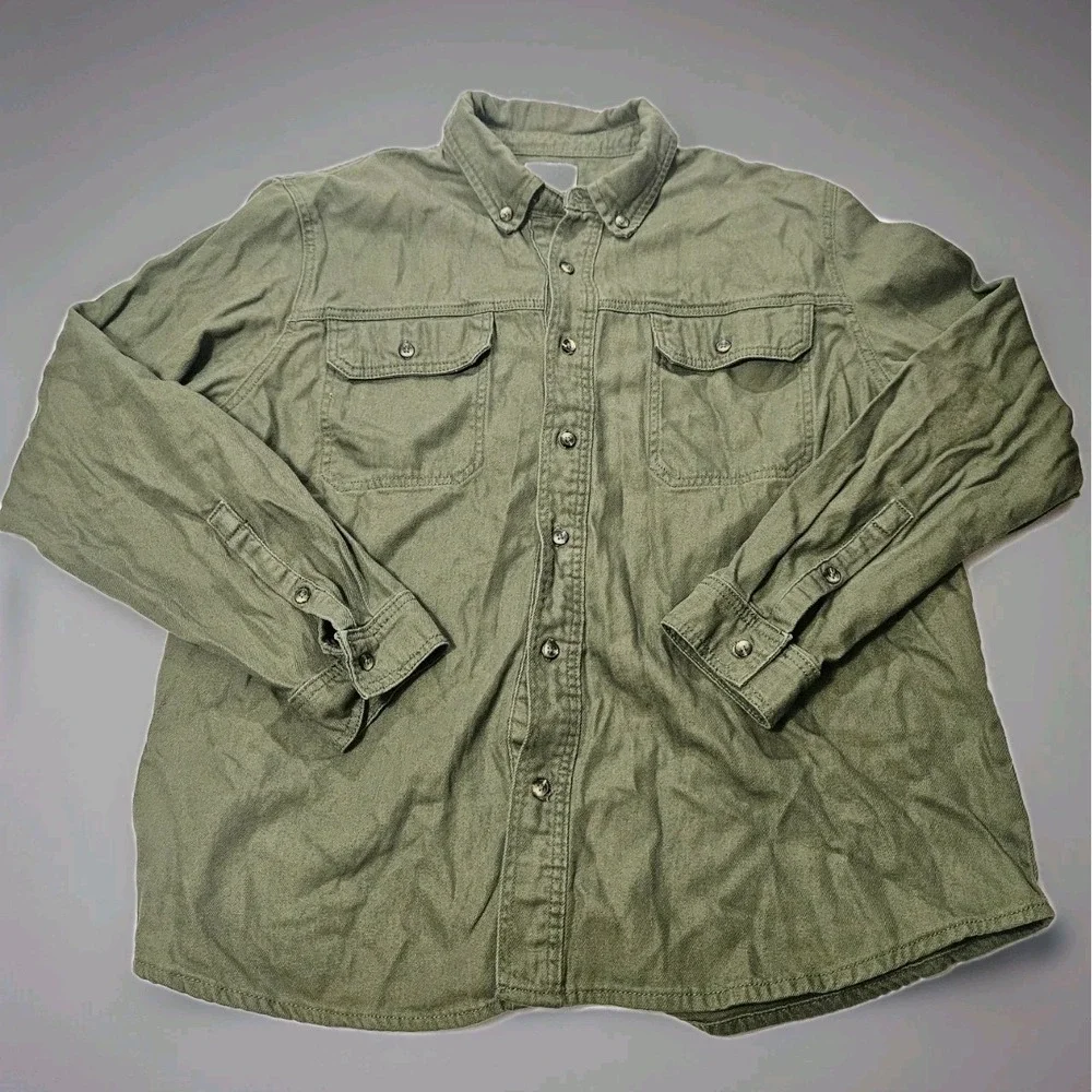 Lucky Brand Men's Long Sleeve Button Down‎ Shirt Jacket Green Size 2XL